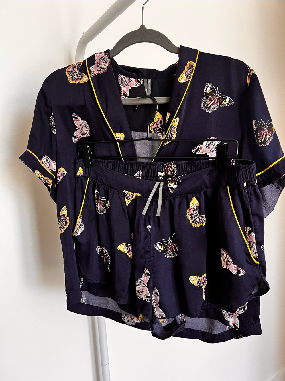 Anthropologie Navy Butterfly-Print Short Pajama Set - Picture 16 of 16